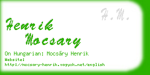 henrik mocsary business card