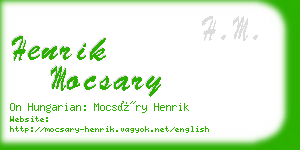 henrik mocsary business card